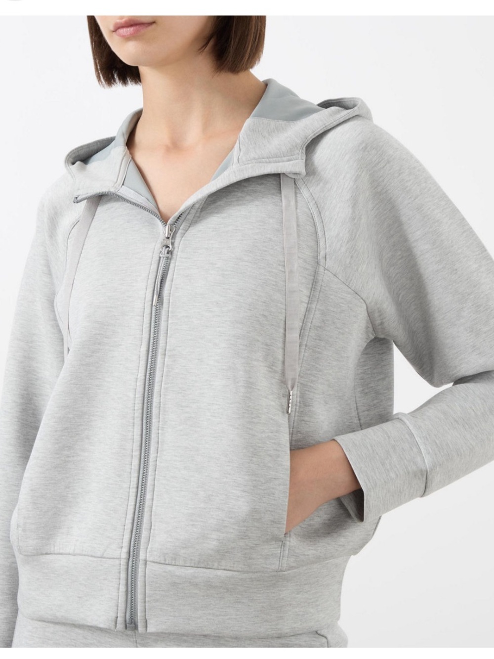SPANX AirEssentials Full Zip Hoodie In Grey Size 1X